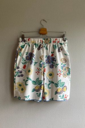 White Floral Shorts