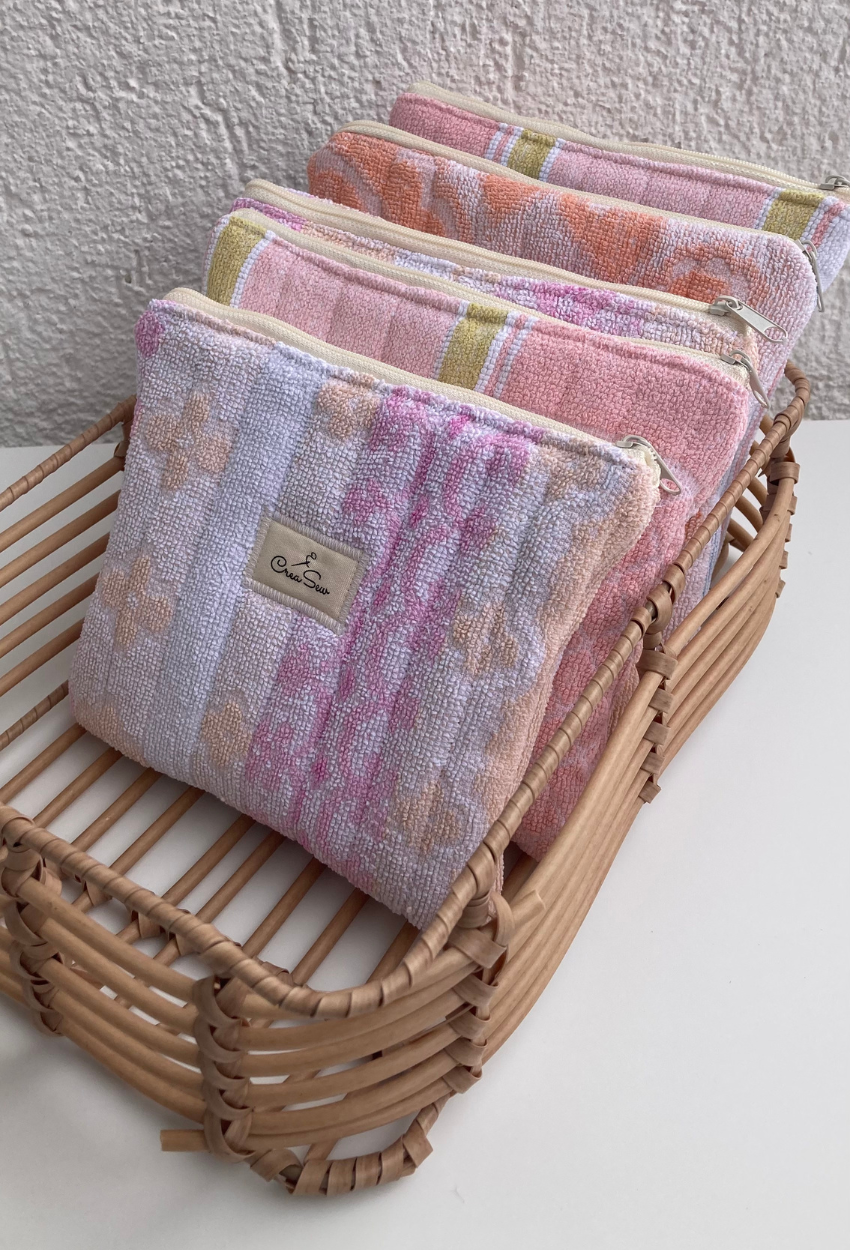 Flat Pink-Orange Vintage Pouch - Image 4