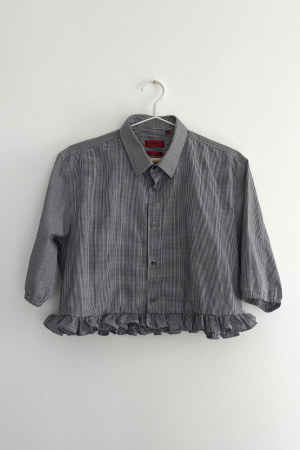 Black and White Gingham Blouse (small squares)
