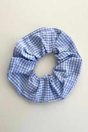 Blue and White Scrunchie