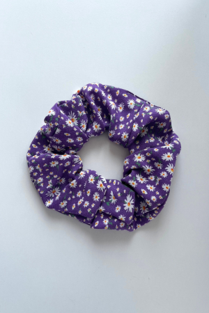Daisies Purple Scrunchie