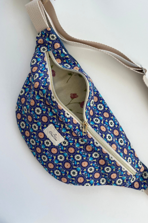 Flower Power Denim Fanny Pack