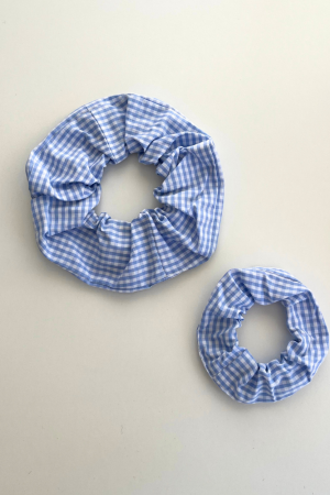 Matchy Matchy Blue and White Scrunchies