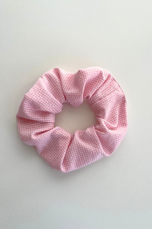 Pink and White Scrunchie
