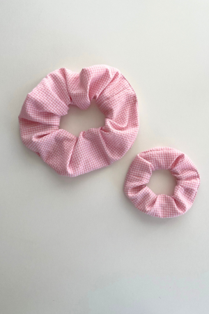 Matchy Matchy Pink and White Gingham Scrunchies