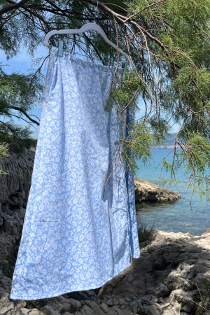 Flowery blue skirt