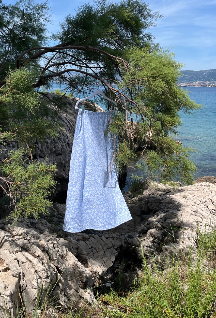 Flowery Blue Skirt - Image 2