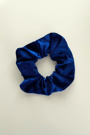 Blue Electrical Velvet Scrunchie
