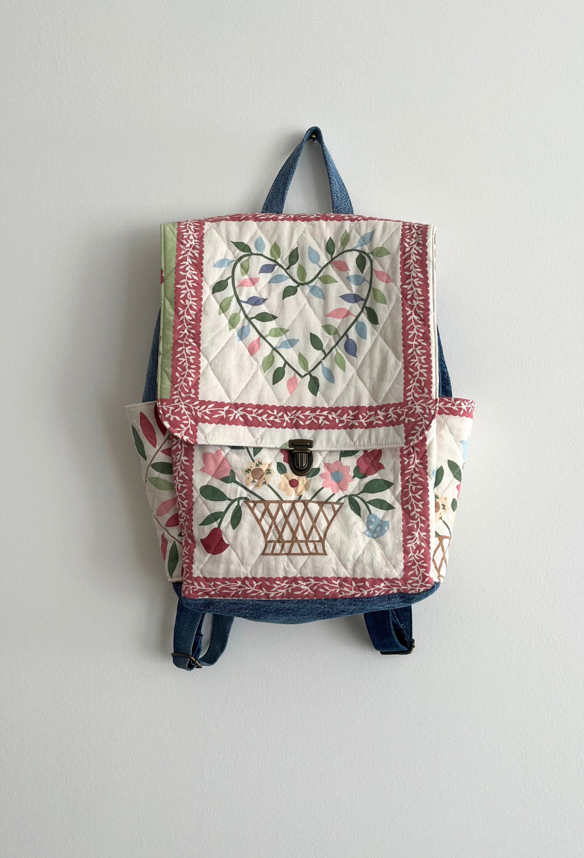 Flowery Denim Backpack - Image 2