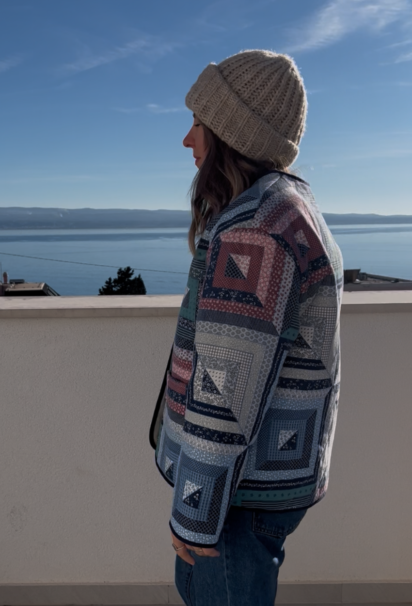 Patchwork Wool Coat - Image 8