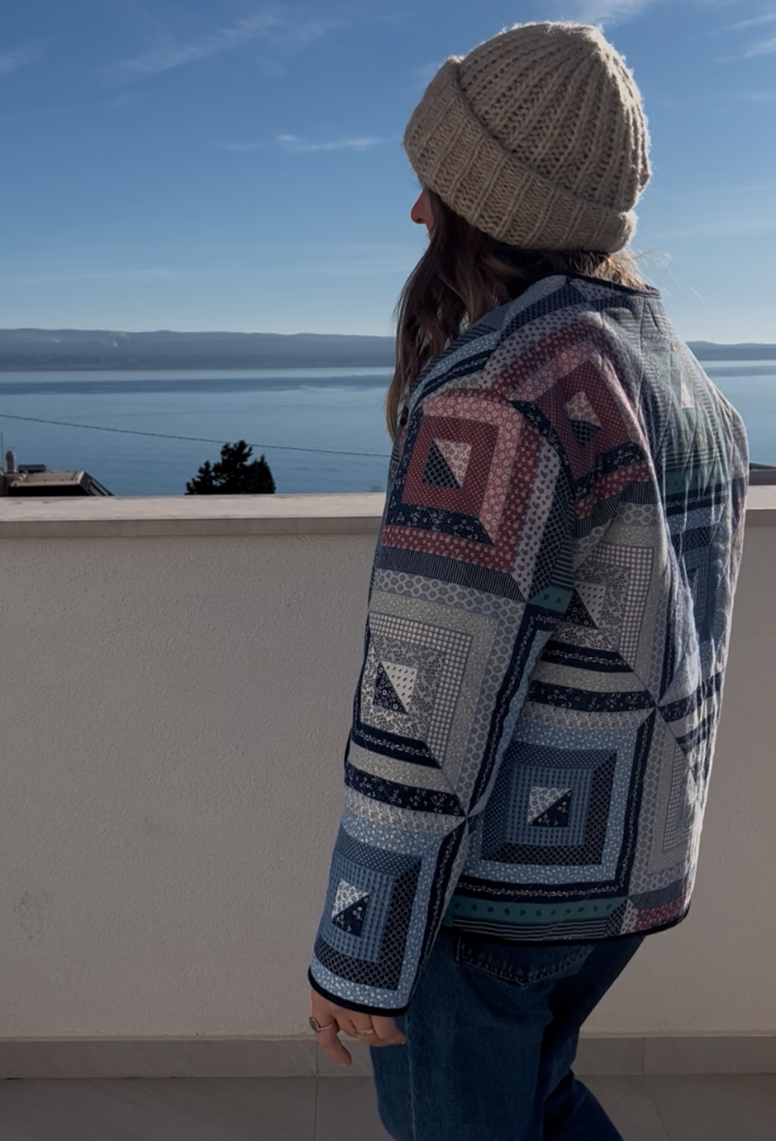 Patchwork Wool Coat