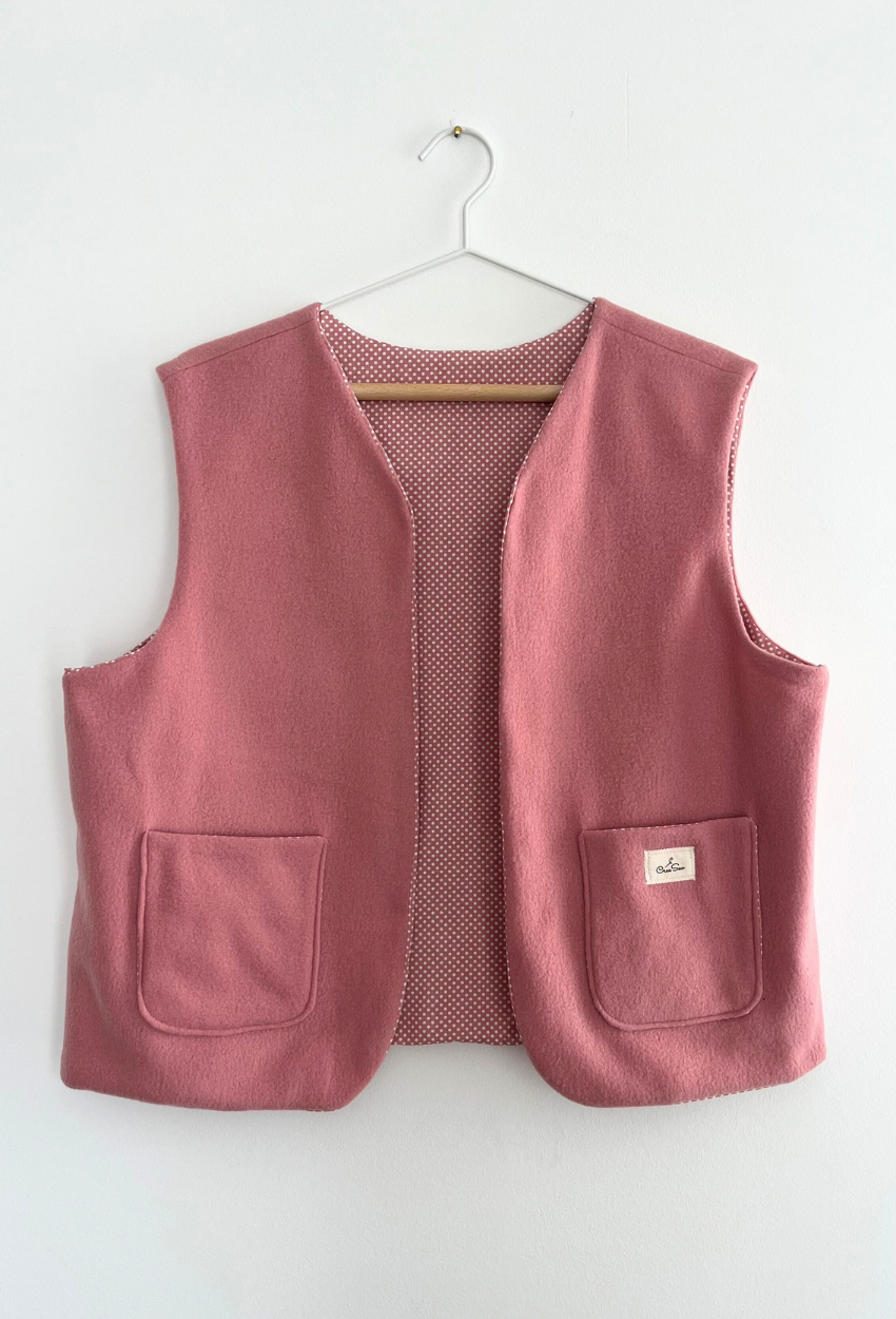 Pink sleeveless vest