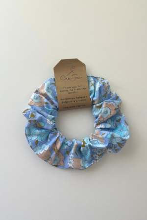 Blue Flowers Scrunchie