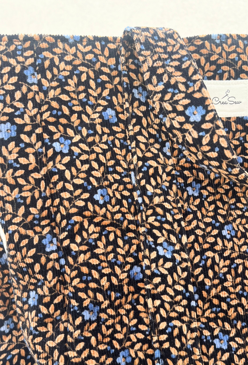 Brown and Tiny Blue Flowers Small Cabas - Image 3