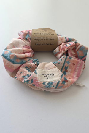 Pink Pastel Zipper Scrunchie