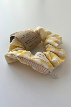 Yellow Vichy Zipper Scrunchie