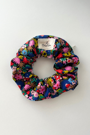 Flower Power Ecru Zipper Scrunchie