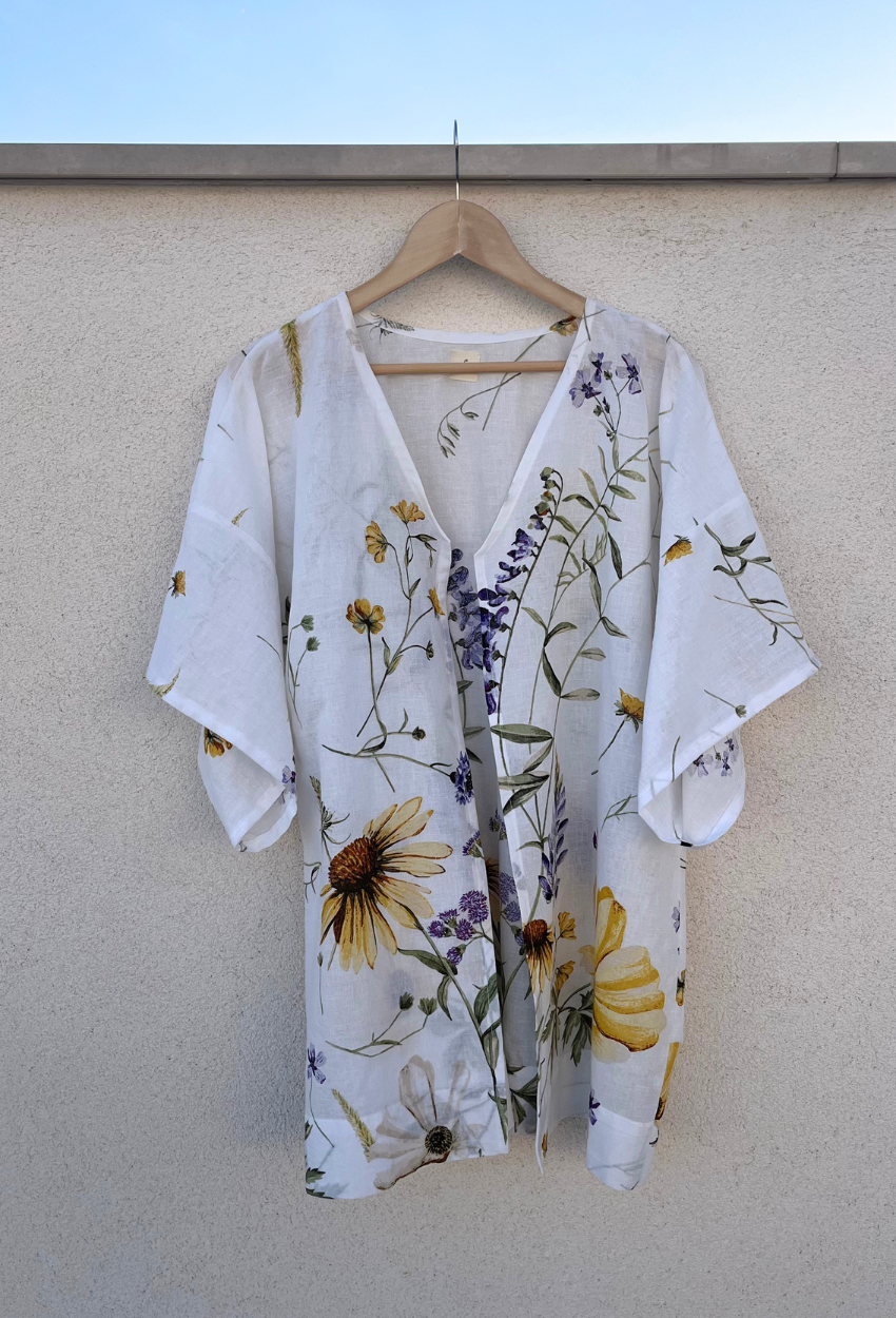 Floral Linen Kimono - Image 2