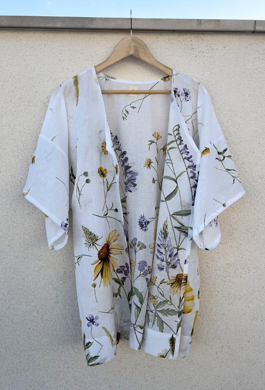 Floral Linen Kimono - Image 3