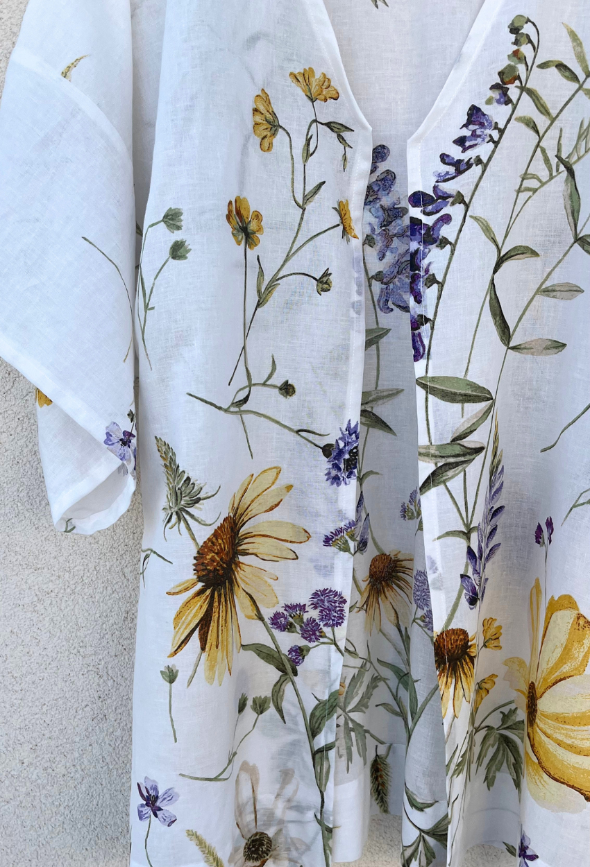 Floral Linen Kimono - Image 4