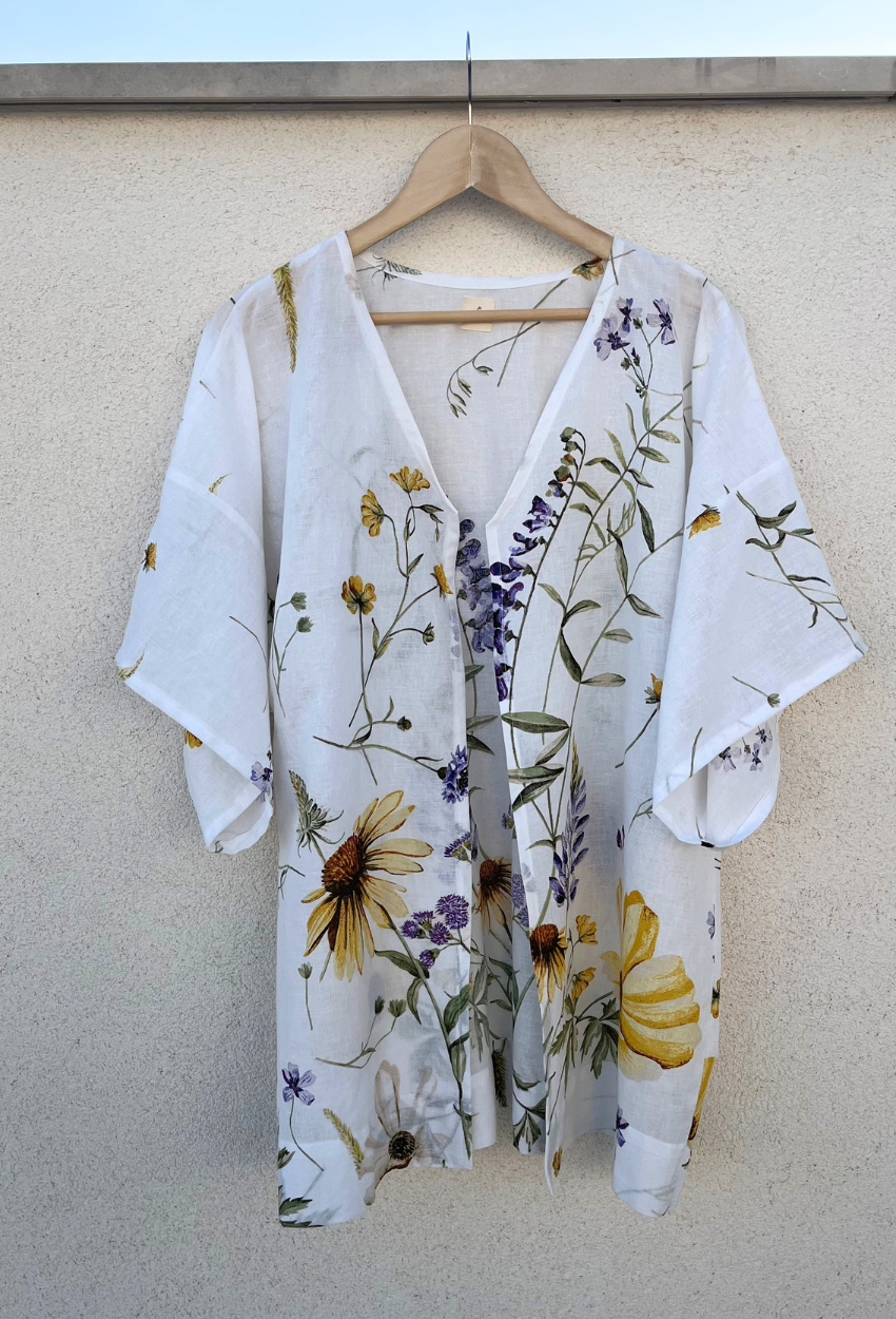 Floral Linen Kimono
