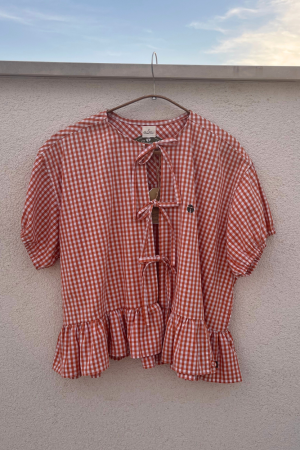 Orange Shirt with Bows