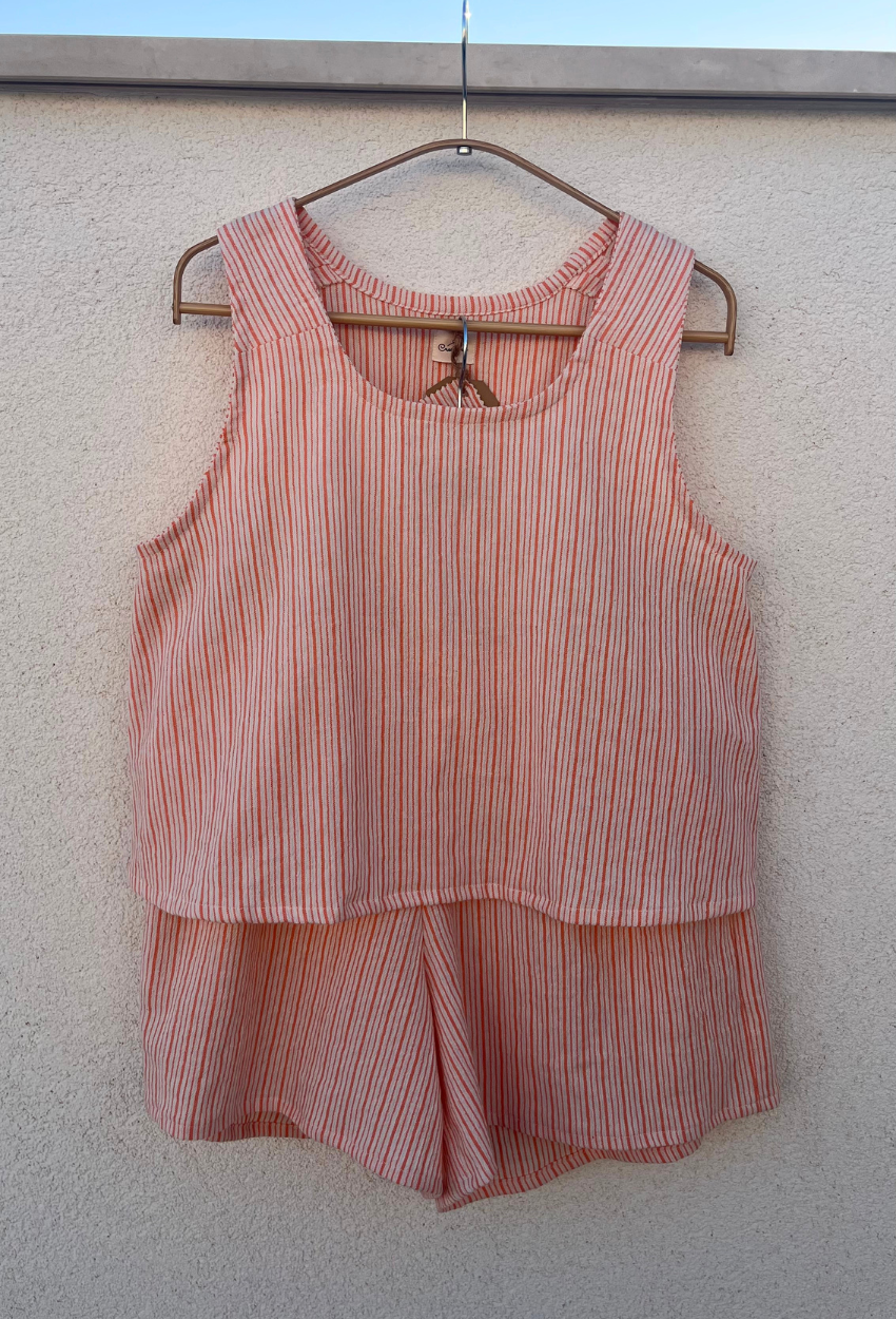 Orange Linen Top and Shorts