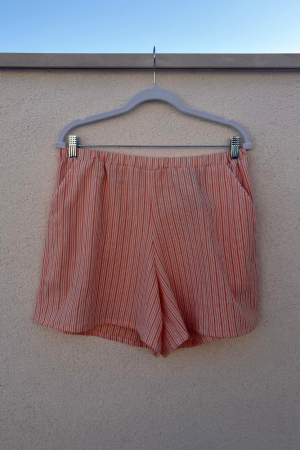 Orange Linen Shorts