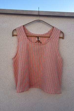 Orange Linen Top