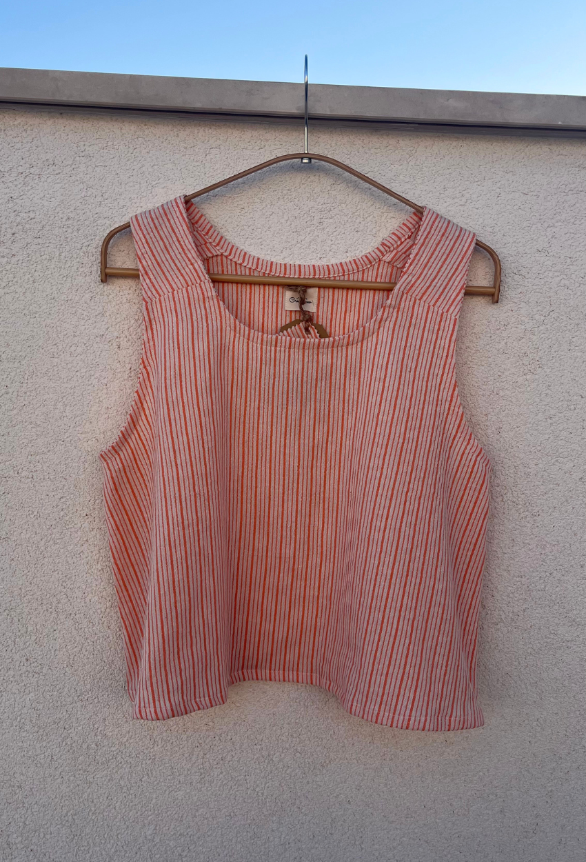 Orange Linen Top and Shorts - Image 3